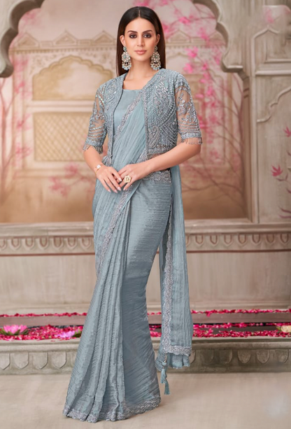 Matrut | Silver Screen Silver Grey Saree