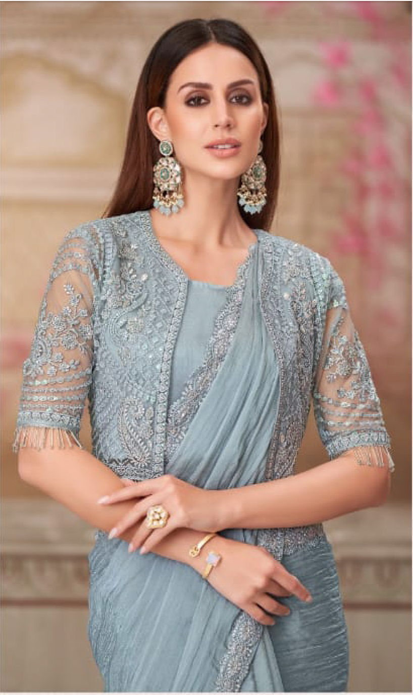 Matrut | Silver Screen Silver Grey Saree