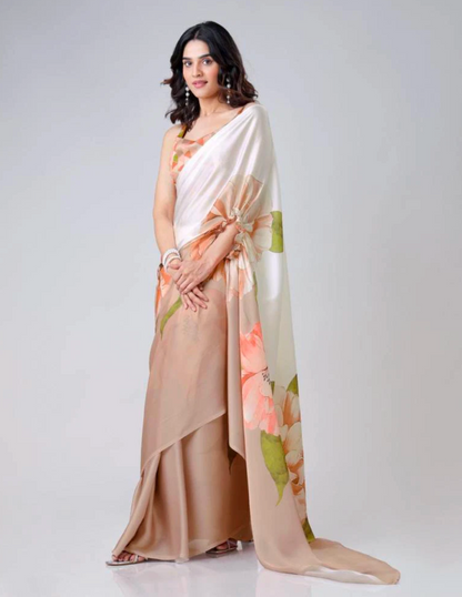 Matrut  |  Bubbly Brown Freehand Saree