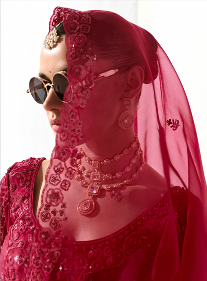Matrut |  Cherry Chant Red Saree