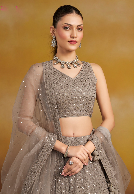 Matrut | Florance Taupe Lehenga