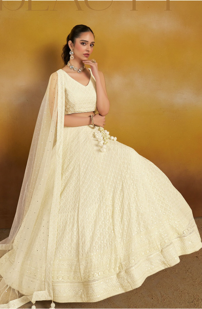 Matrut | Florance  White Lehenga