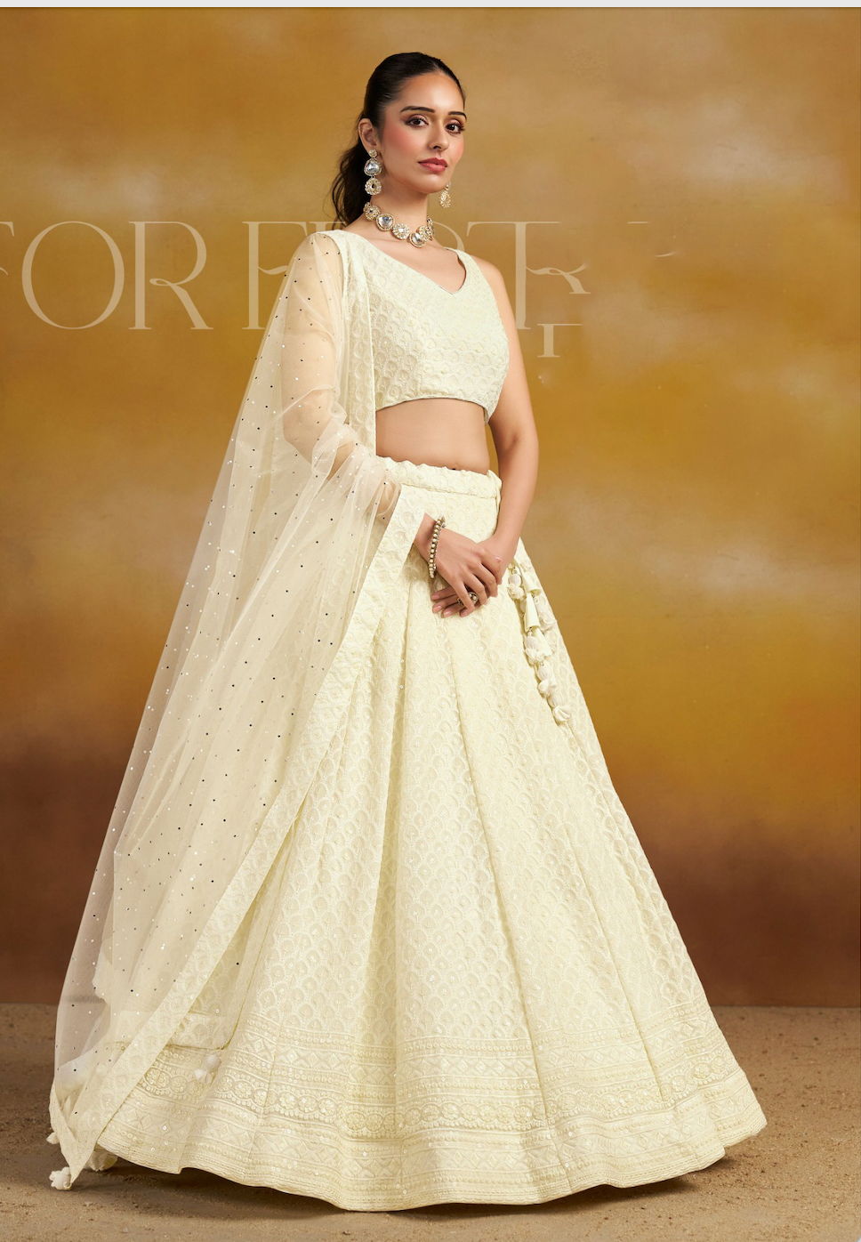Matrut | Florance  White Lehenga