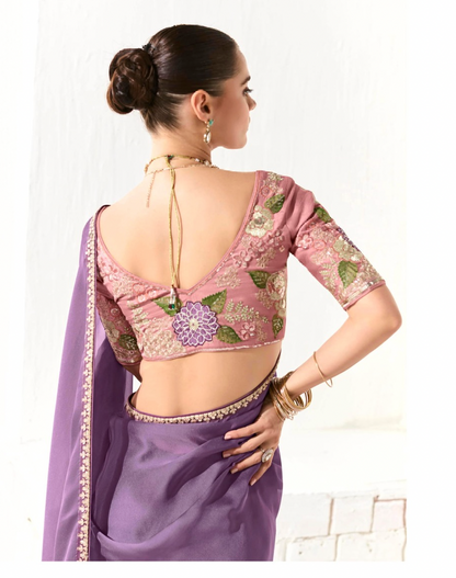 Matrut |  Cherry Chant Purple Saree