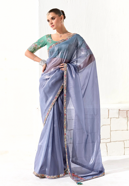 Matrut |  Cherry Chant Indigo Saree