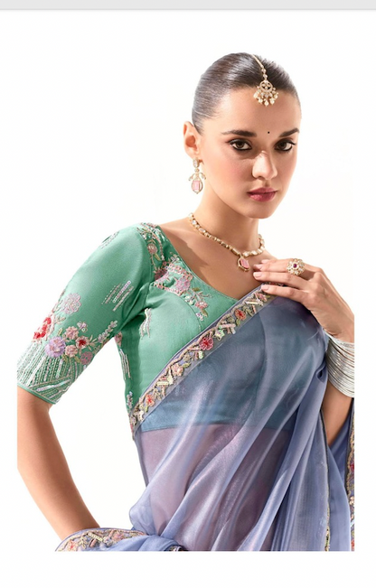 Matrut |  Cherry Chant Indigo Saree