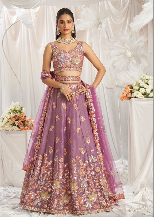 Matrut | Flamingo Hour Lavender Lehenga