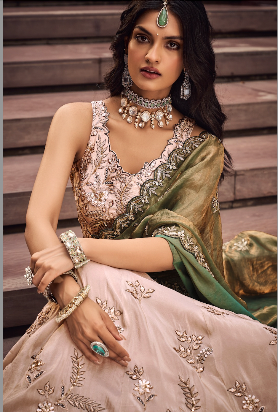 Matrut | Coconut Crush Hour Green Lehenga