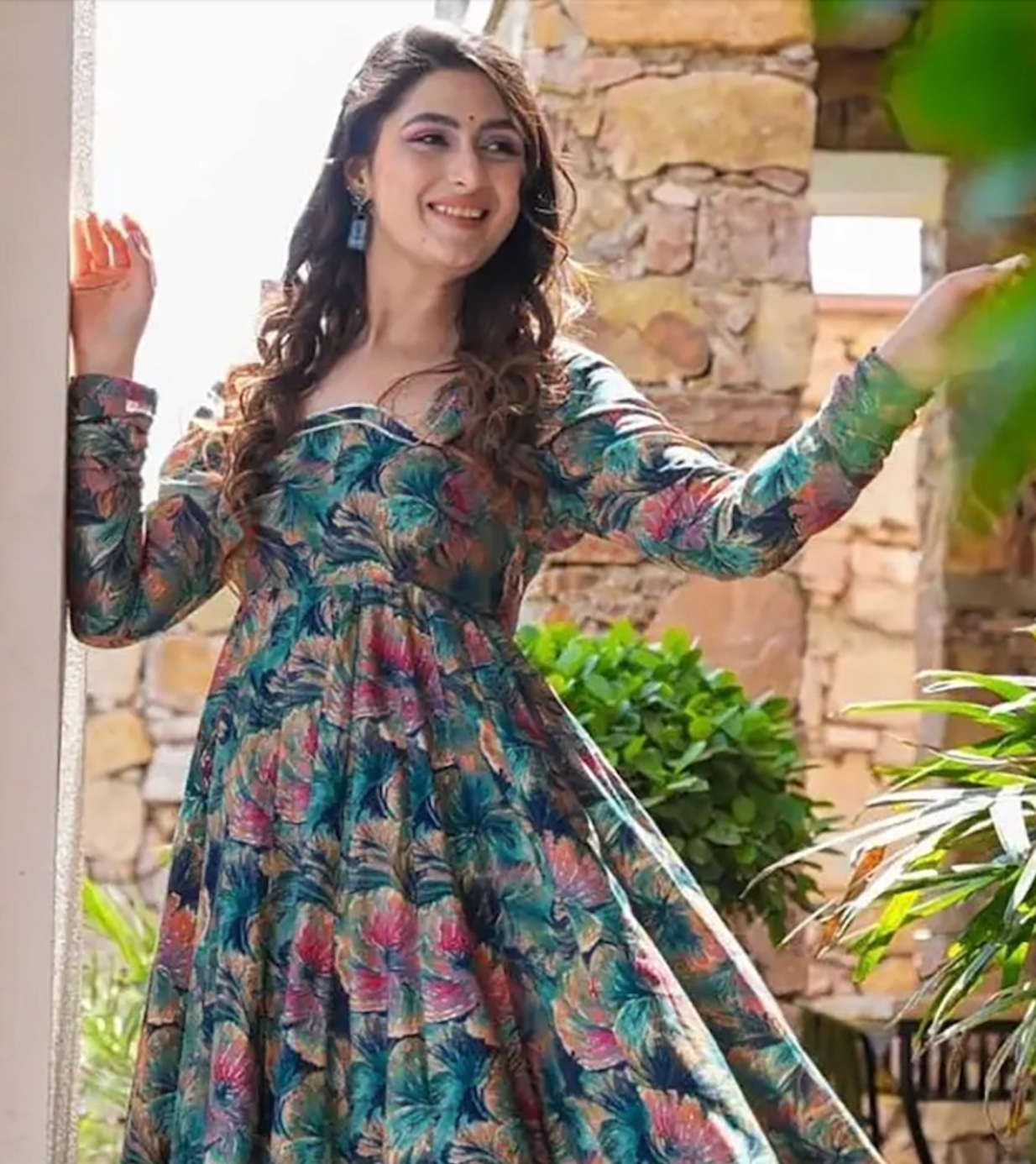 Matrut  | Sunpetal Peacock Blue Flair Dress