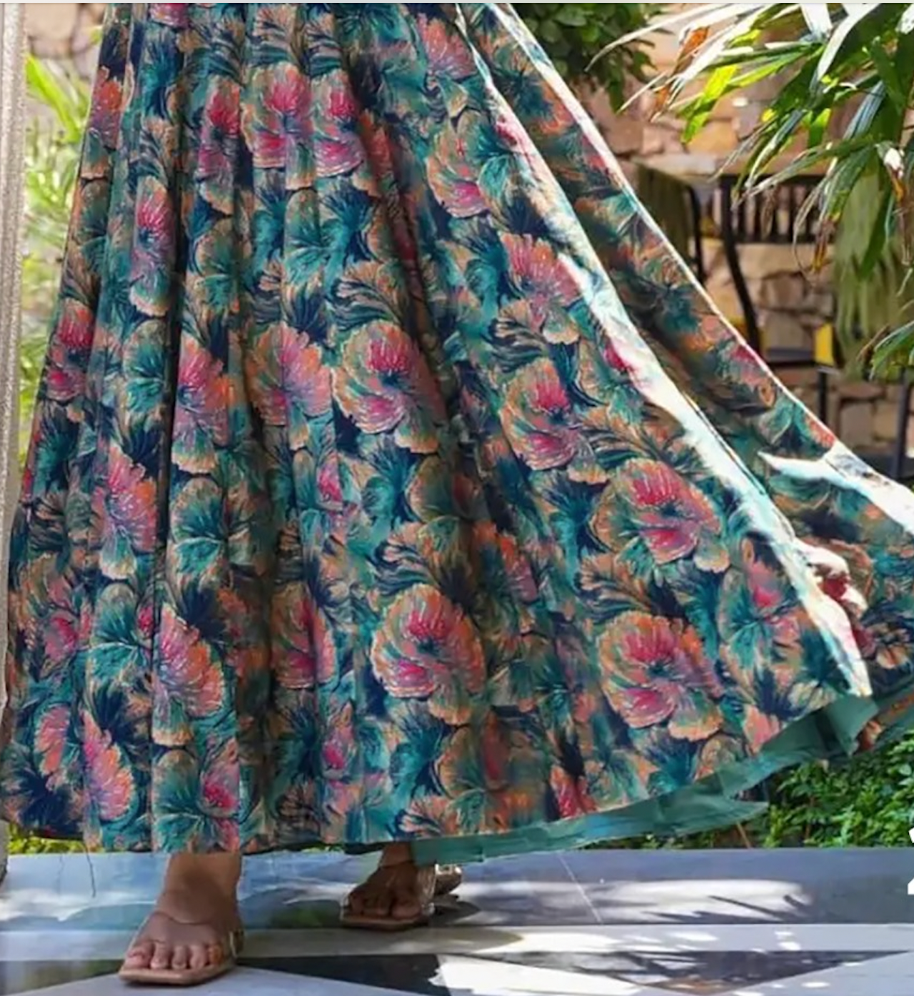 Matrut  | Sunpetal Peacock Blue Flair Dress