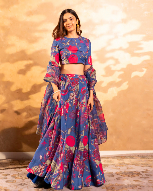 Matrut | Florea Blue Lehenga