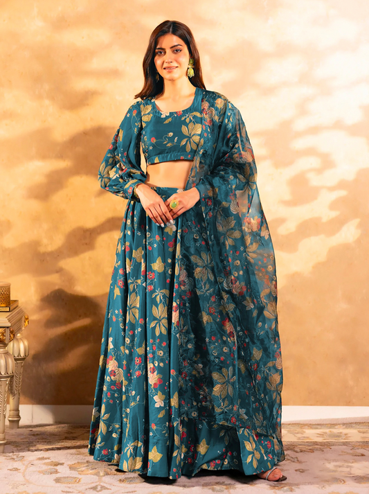 Matrut | Florea Blue Lehenga