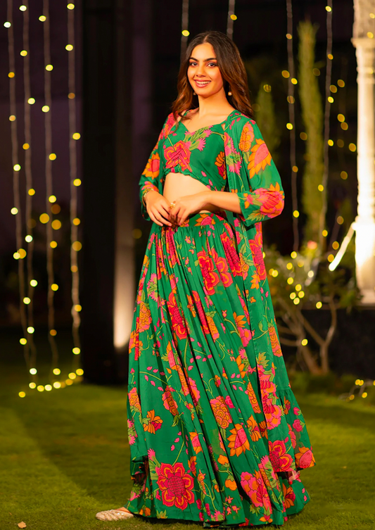 Matrut | Florea Green Lehenga