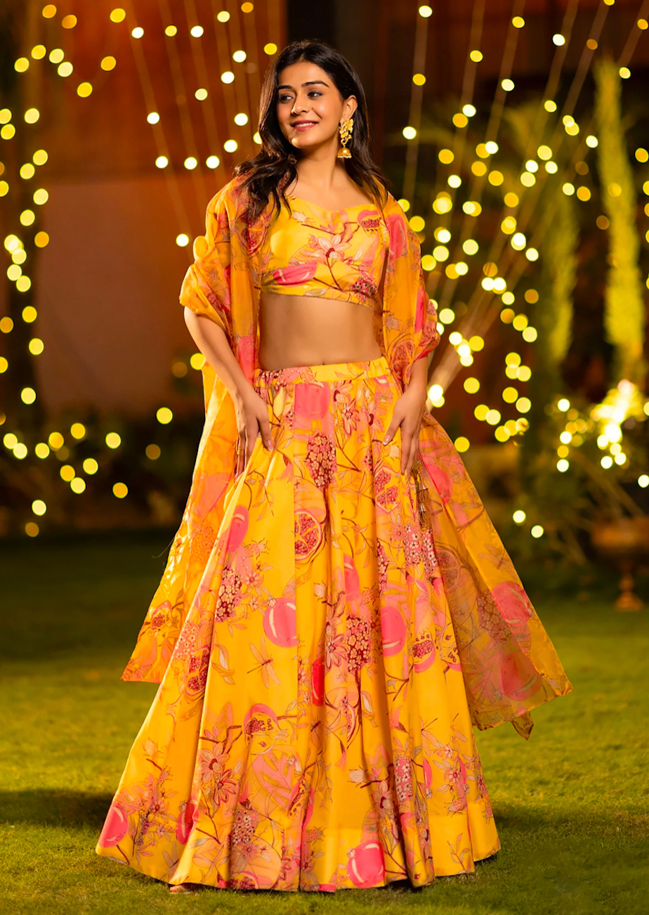 Matrut | Florea Yellow-pink Lehenga