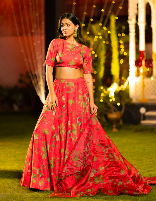 Matrut | Florea Red Lehenga