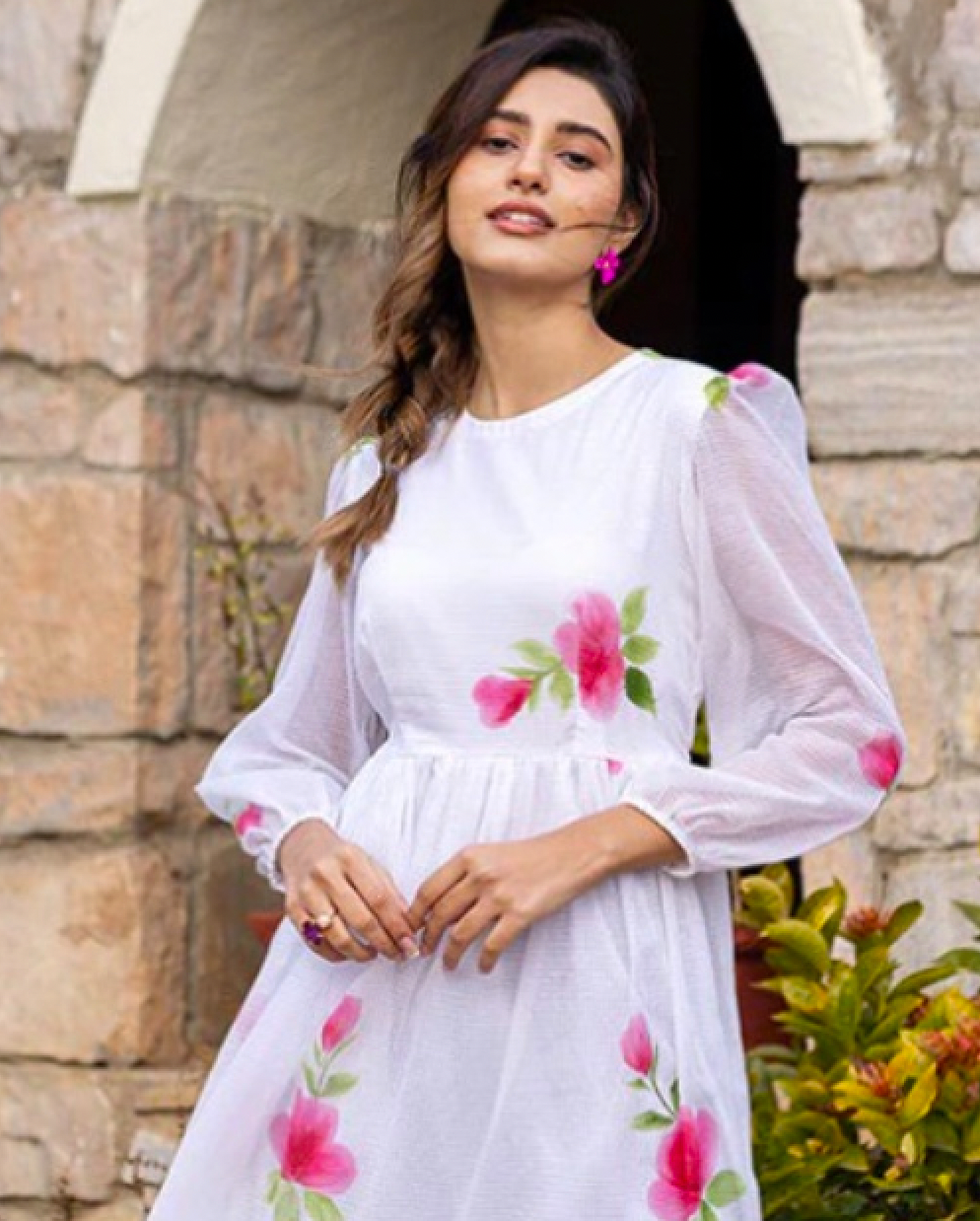 Matrut  | Rosaira White Empire Waist Dress