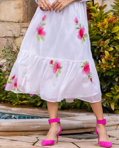 Matrut  | Rosaira White Empire Waist Dress