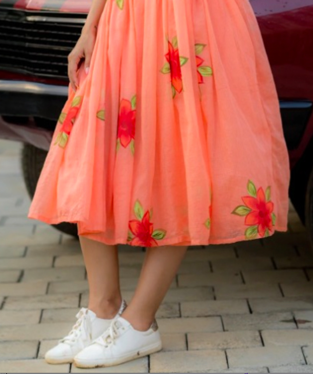 Matrut  | Rosaira Peach Empire Waist Dress