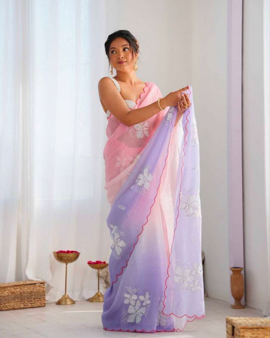Matrut | Daydream Drift Pink-Purple Saree