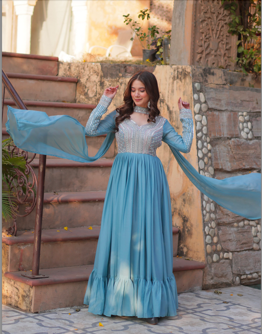 Matrut |  Elva Shimmer Blue Gown