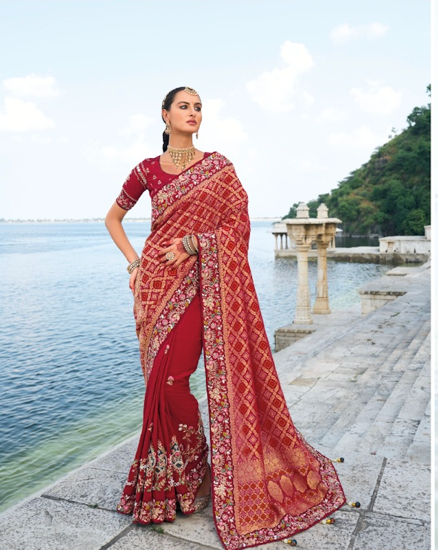Matrut | Shahi Andaaz Maroon Saree