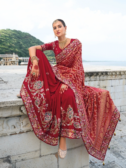 Matrut | Shahi Andaaz Maroon Saree