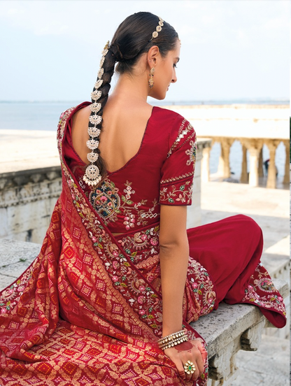 Matrut | Shahi Andaaz Maroon Saree