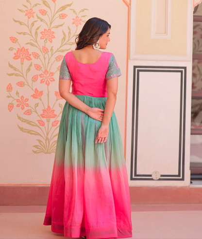 Matrut | Tuty Fruity Hot Pink Ombre Gown