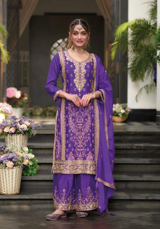 Matrut  | Ruby Purple Palazzo Suit