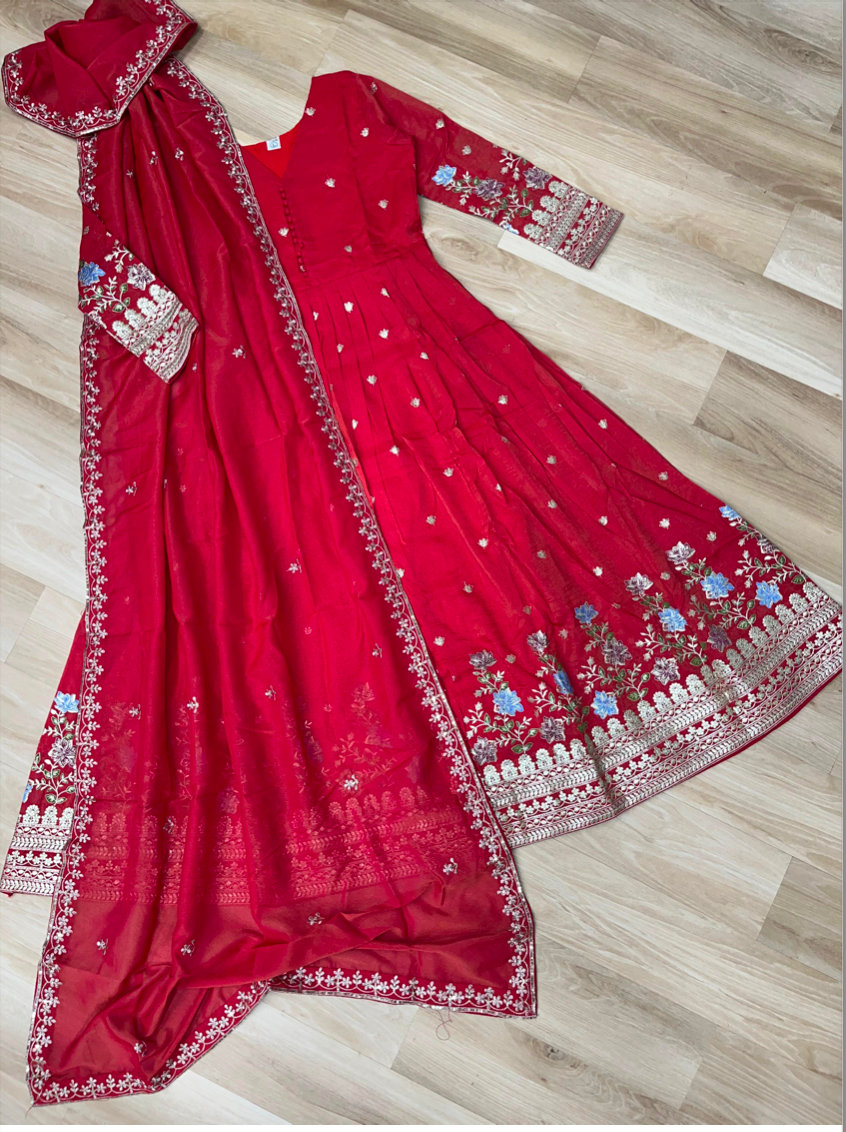 Matrut | Farishta Coral Red Gown