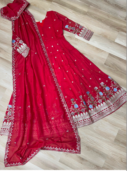 Matrut | Farishta Coral Red Gown