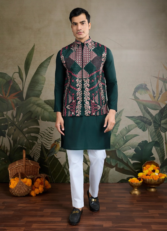Matrut | Rajwada Green Kurta Set