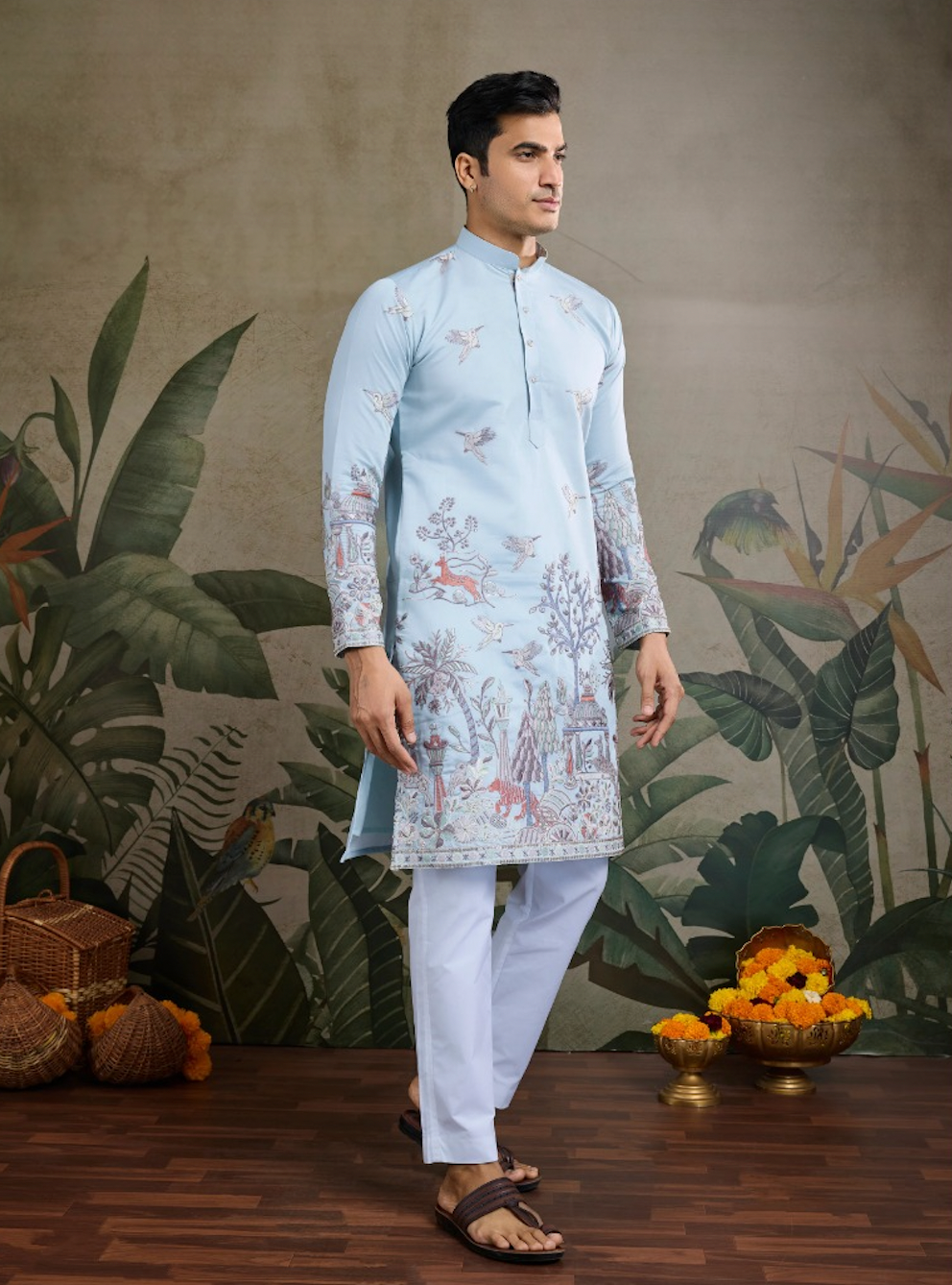 Matrut | Pixel Threads Sky Blue Kurta Set