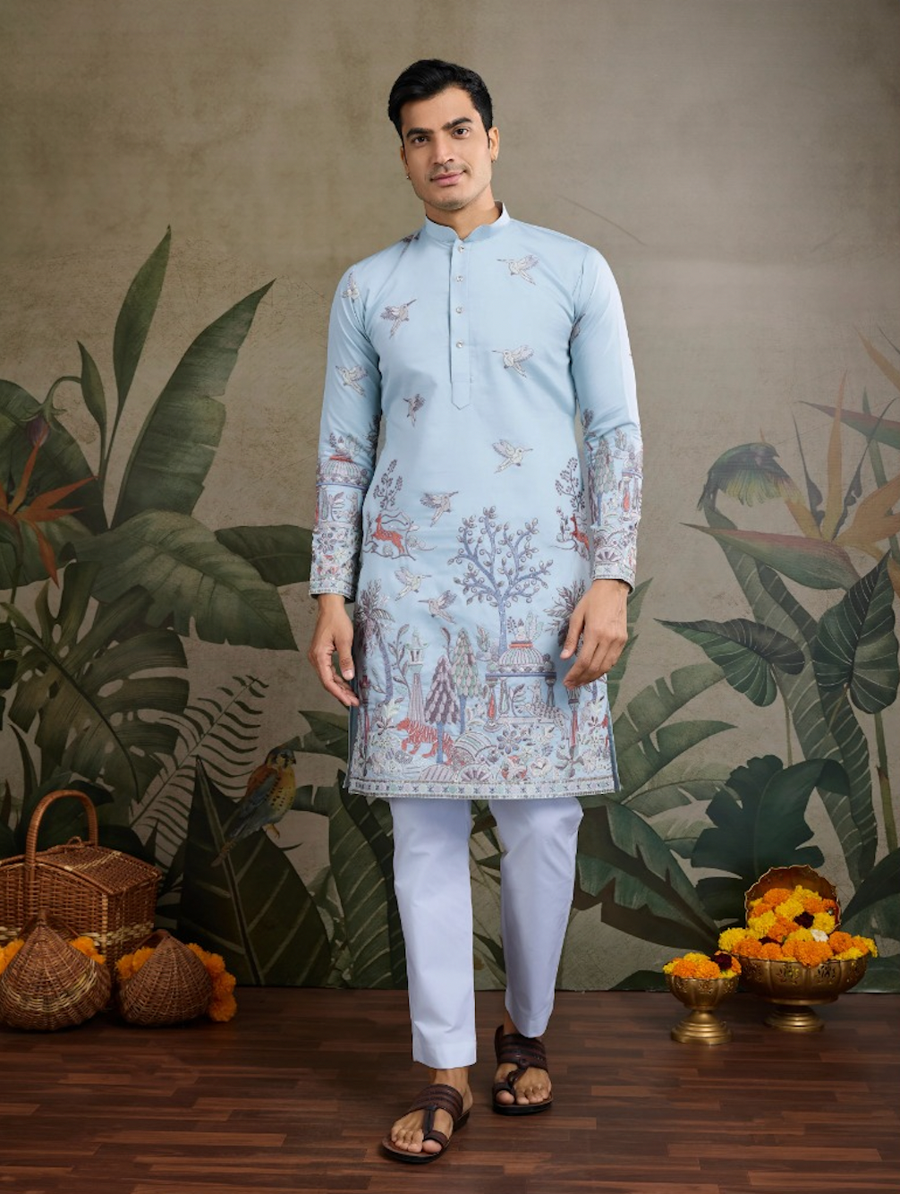 Matrut | Pixel Threads Sky Blue Kurta Set