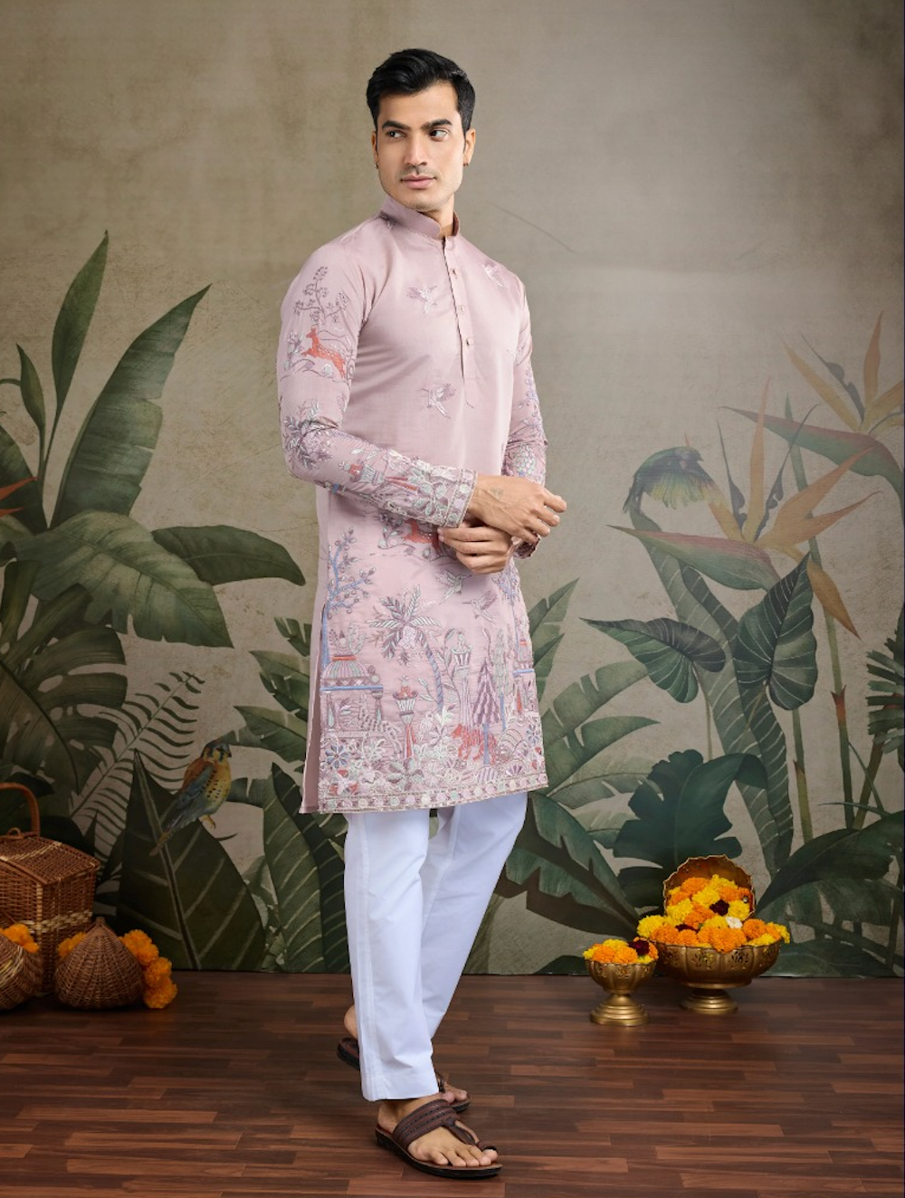 Matrut | Pixel Threads Light Pink Kurta Set
