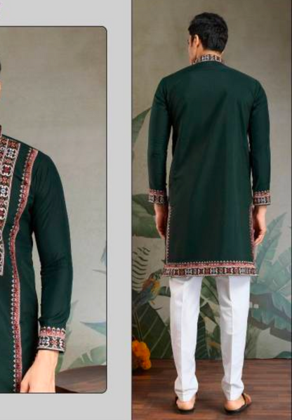 Matrut | Fusion Fits-4 Green Kurta Set