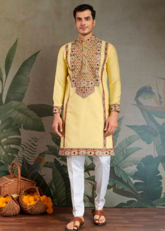 Matrut | Fusion Fits-4 Yellow Kurta Set