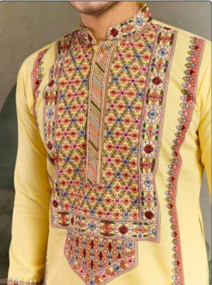 Matrut | Fusion Fits-4 Yellow Kurta Set