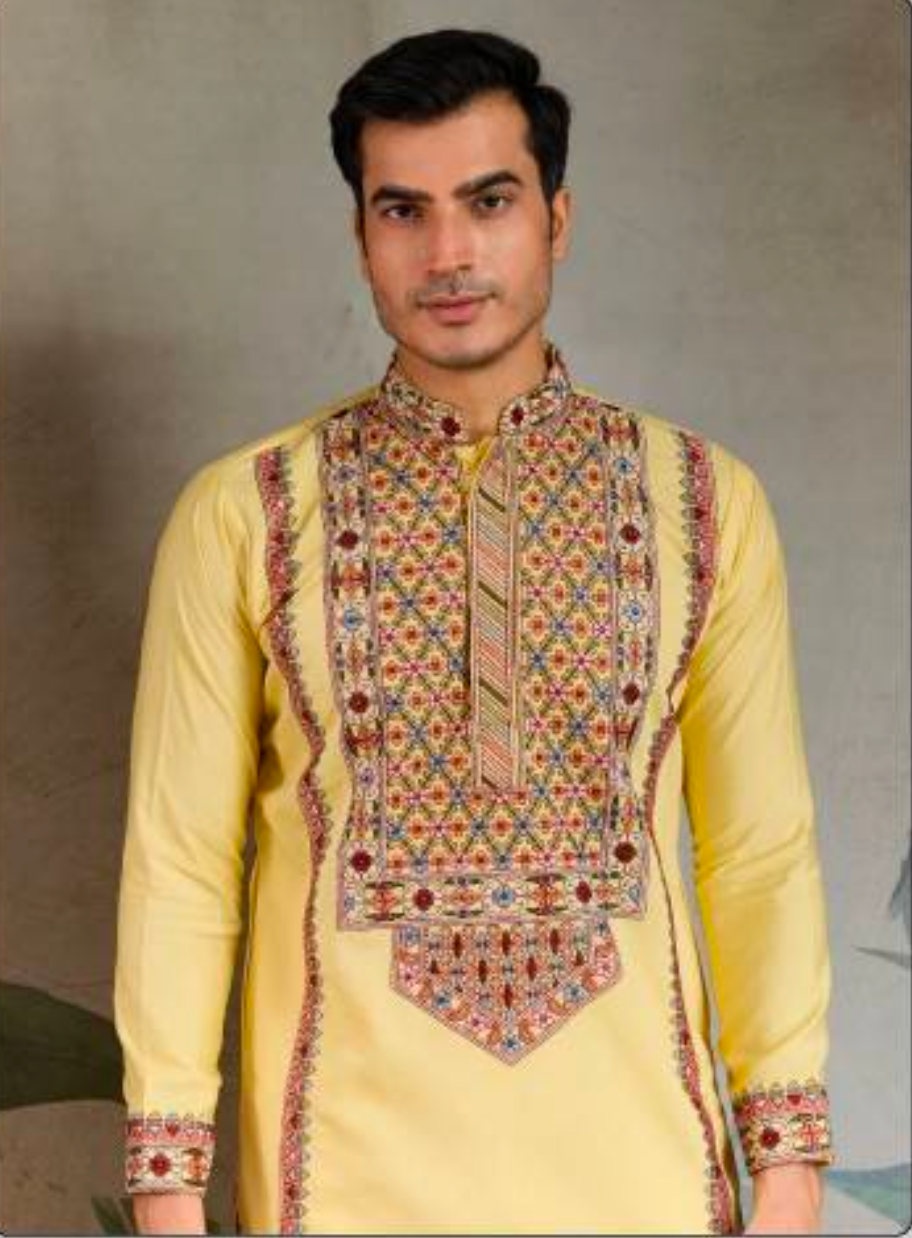 Matrut | Fusion Fits-4 Yellow Kurta Set