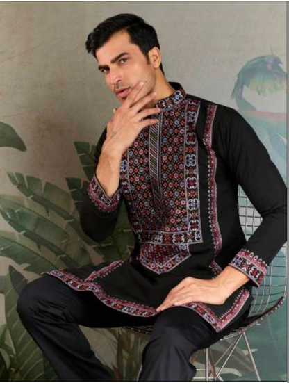 Matrut | Fusion Fits-4 Black Kurta Set