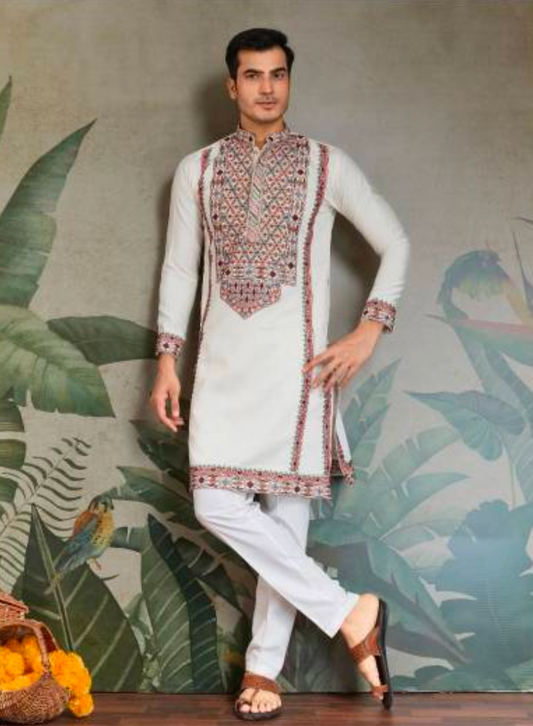 Matrut | Fusion Fits-4 White Kurta Set