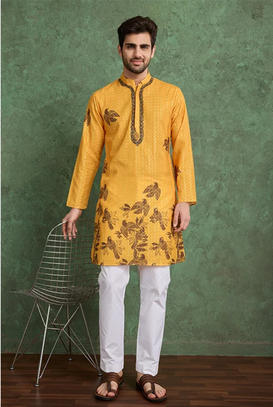 Matrut | Kurta Kraft Yellow Kurta Set
