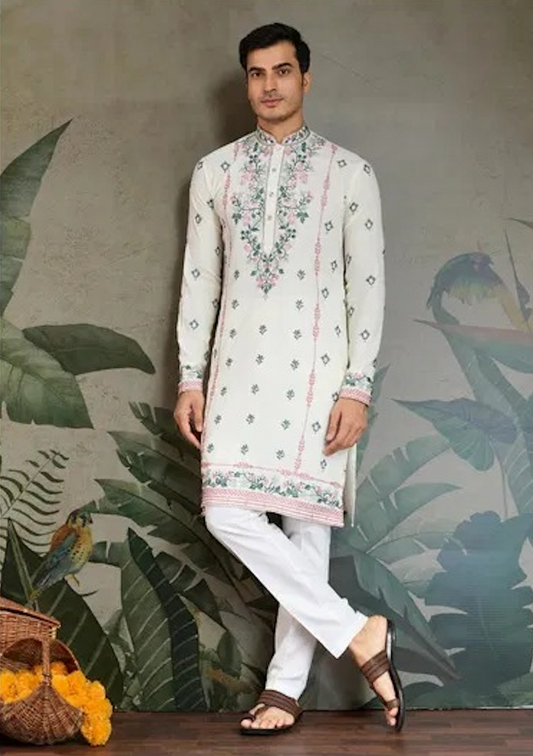 Matrut | Fusion Fits-3 White Kurta Set