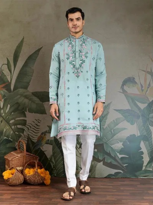 Matrut | Fusion Fits-3 Sky Blue Kurta Set