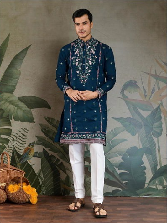 Matrut | Fusion Fits-3 Navy Blue Kurta Set