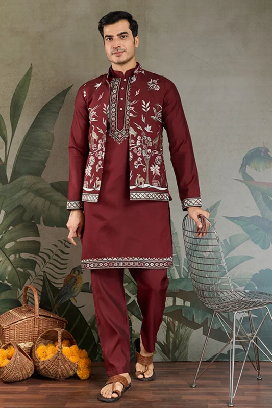 Matrut | Rajwada-2 Maroon Kurta Set