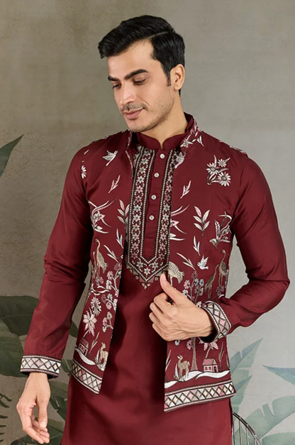 Matrut | Rajwada-2 Maroon Kurta Set
