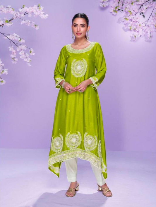 Matrut | Chahat Parrot Green Duo Set