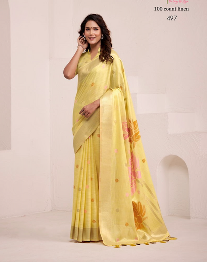 Matrut | Dinamic Light Yellow Saree