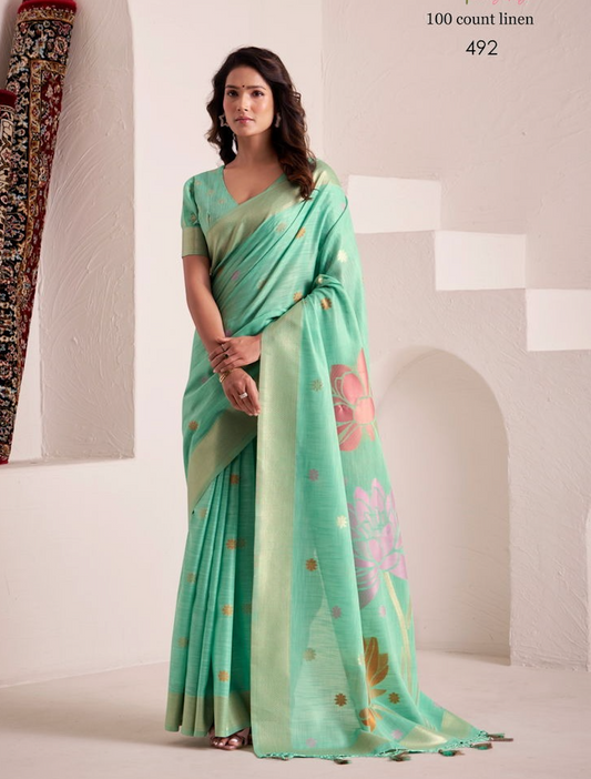 Matrut | Dinamic Sea Green Saree